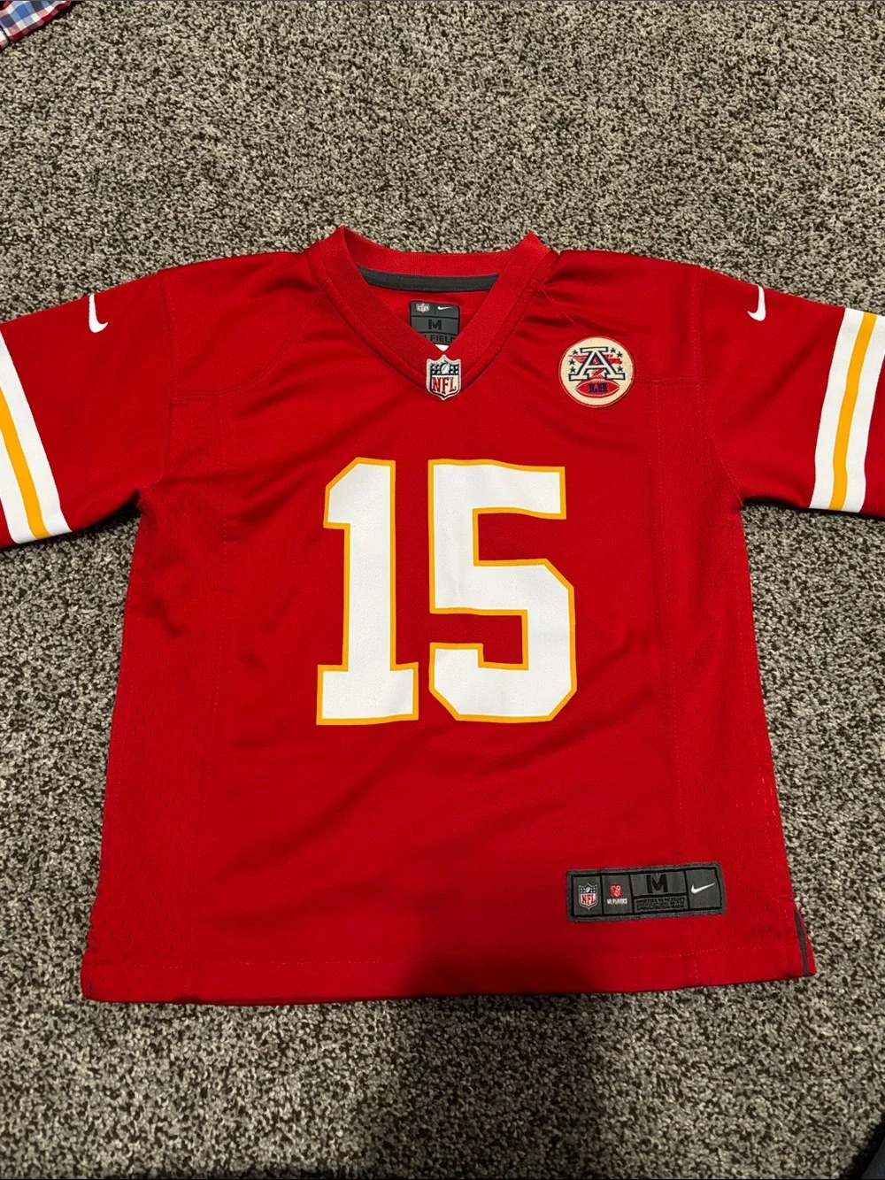 Nike Kids Red Kansas City Chiefs #15 Jersey with White and Gold Accents